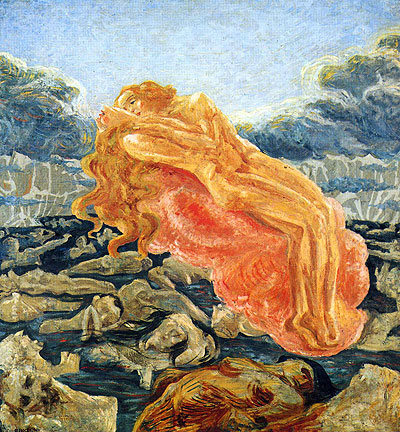 Título: Il sogno (Paolo e Francesca), 1909, de Umberto Boccioni (1892-1916) 