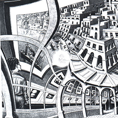 Maurits Cornelis Escher (1898-1972) "Galería de grabados", litografía, (1956)