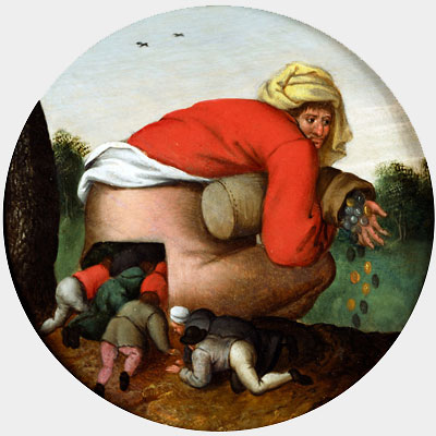 Pieter Brueghel, Los aduladores (1592) 