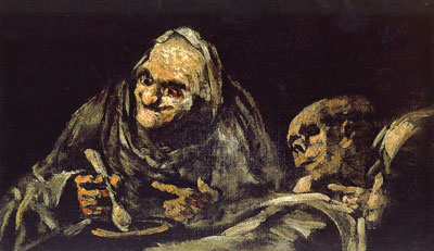 Francisco de Goya, de la serie Pinturas Negras (1819-1823), Dos viejos comiendo.